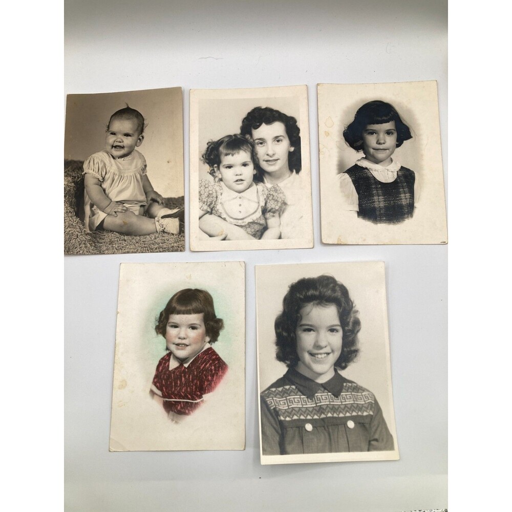 Vintage B&W Black & White Photo Lot Woman Mom Daughter Kid 1970's